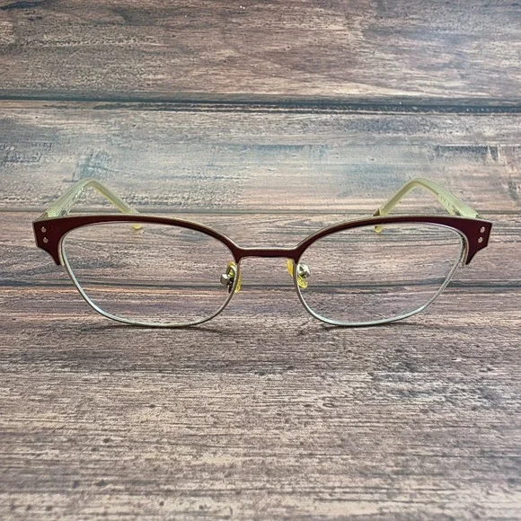 Ted Baker B237 GLD Cat Eye Eyeglasses Gold Burgundy 49-16-130 FRAMES ONLY