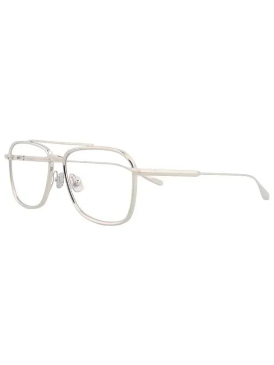 New Valentino Unisex Aviator Silver-Silver-Transparent Fashion Designer Eyeglass