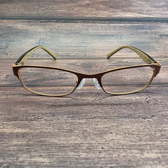 Kate Spade Ambrosette JUV Brown Gold Polka Dot Eyeglasses Frames 50-17-135