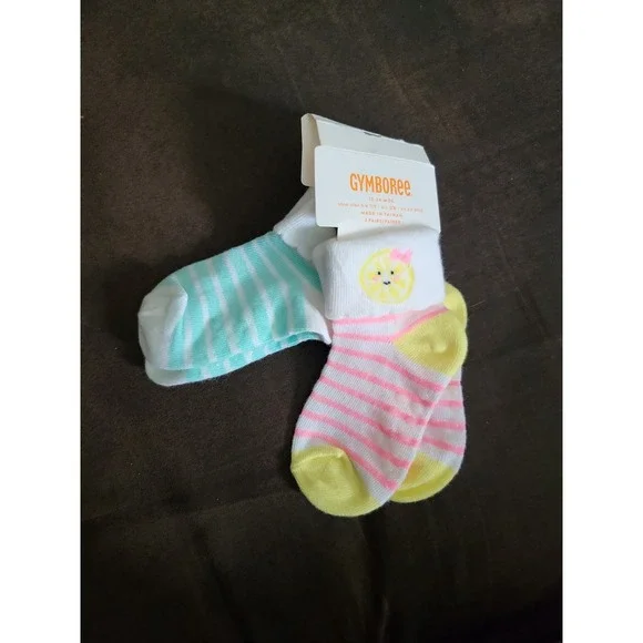 Gymboree sunny citrus‎ 2 pair socks 12 24 months nwt