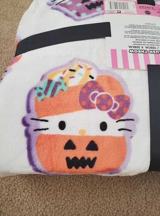 Hello Kitty 2026 Halloween Throw Blanket 60x90 Donut Mummy Pumpkin Cupcake