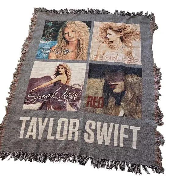 Taylor Swift 4 album eras tapestry blanket woven throw 48x53 rare