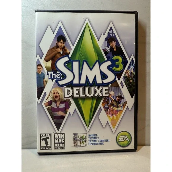 The Sims 3 Deluxe PC Mac DVD-ROM Includes Ambitions Expansion Pack EA Games‎