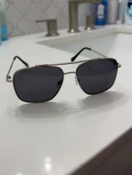 Silver Sunglasses with Gray Lenses