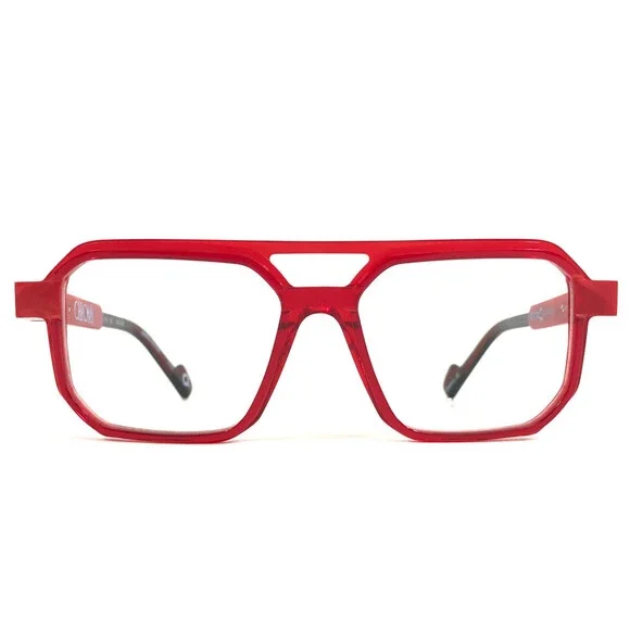 Etnia Barcelona Eyeglasses Frames CHROMA N41 RD Red Clear Thick Rim 53-16-142