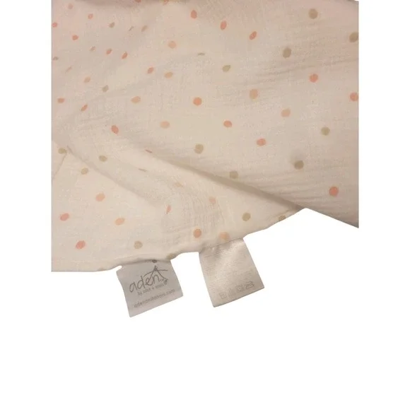 Aden by Aden + Anais ‎ Swaddle Blanket White Pink Brown Tan Polka Dot Muslin