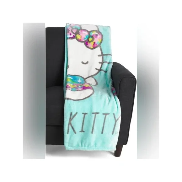 Hello Kitty Dreams and Sparkle Plush Cloud Throw- 60” x 70”, limited edition