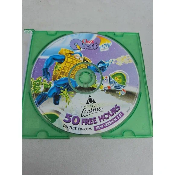 1996 Chex Quest Version 3.0 Vintage PC CD ROM Cereal Box Game AOL  SCRATCHED
