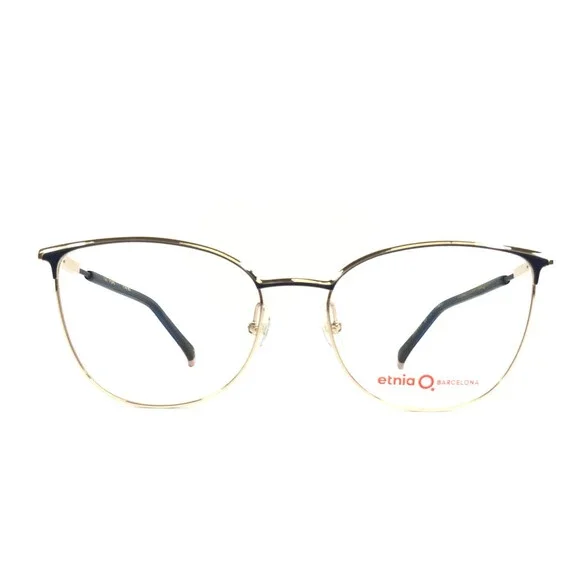 Etnia Barcelona Eyeglasses Frames AYA PGDB Pink Gold Dark Blue Cat Eye 54-17-140