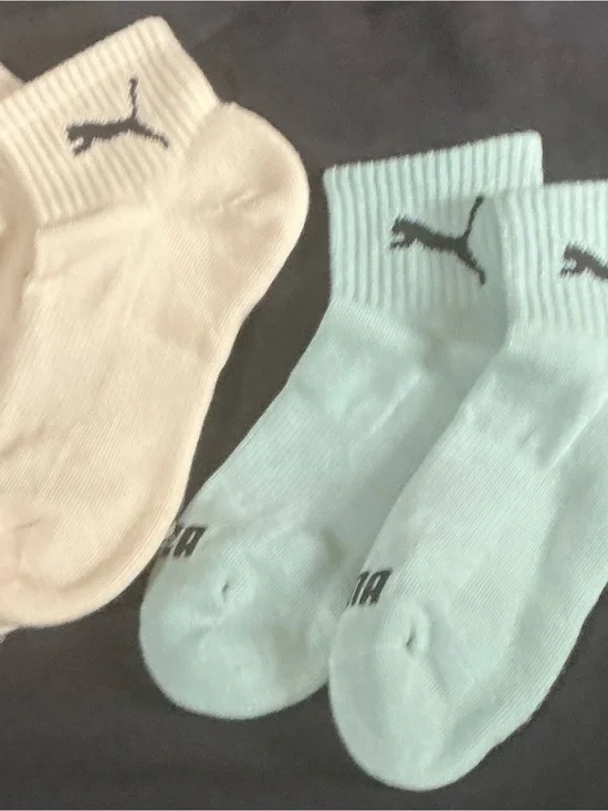 Puma Ankle Socks in Mint and Cream new big kids two pairs