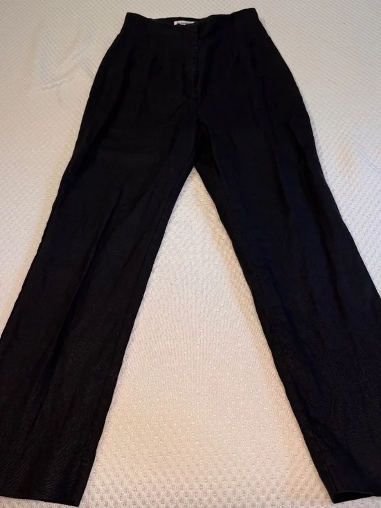 Reformation Colton Linen Pant Black - Size 2
