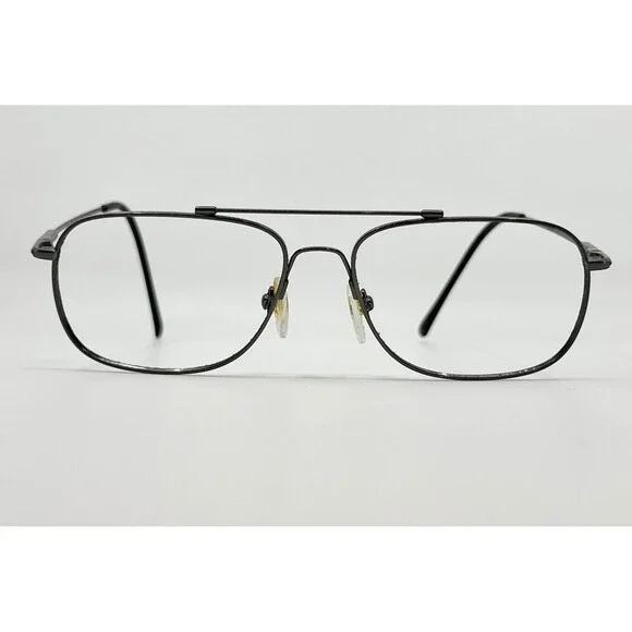 Unbranded Eyeglasses Mens Black Double Bridge Aviator Full Rim 54-16-140