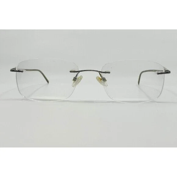 No Brand Eyeglass Frames Mens Gunmetal Rimless Rectangle NR-363 54-21-145