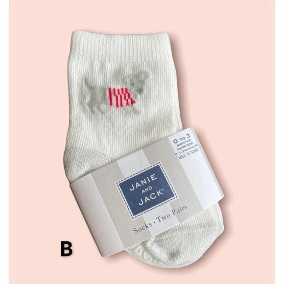 NWT JANIE AND JACK Puppy Dog Socks Size 0-3 Months Baby Newborn U Choose Style