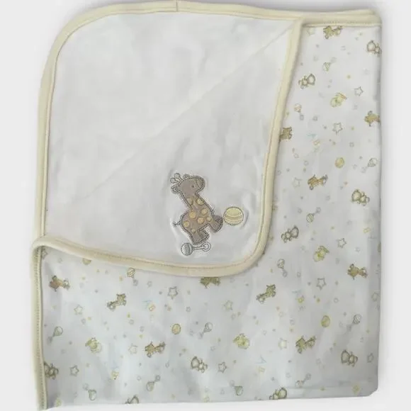 2011 First Impressions Yellow Giraffe Baby Blanket Ball Rattle Teddy Bears Duck