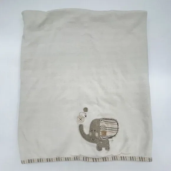 Natures Purest Elephant Blanket Safari Striped Neutral Unisex Striped Gray Tan