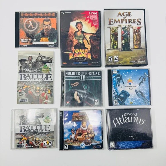 PC Game Lot Half-Life GOTY‎ Age of Empires III Soldier of Fortune II Tomb Raider