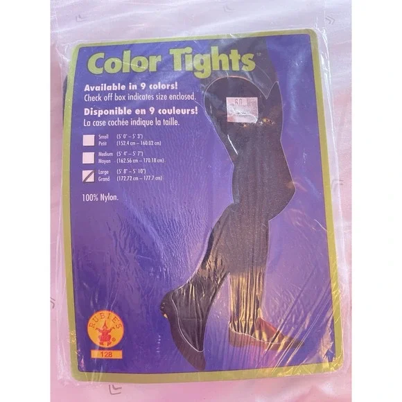 Li'l Tights L 12/14 Kids Child Rubie's Black ‎ Large Nylon Girls/Boys