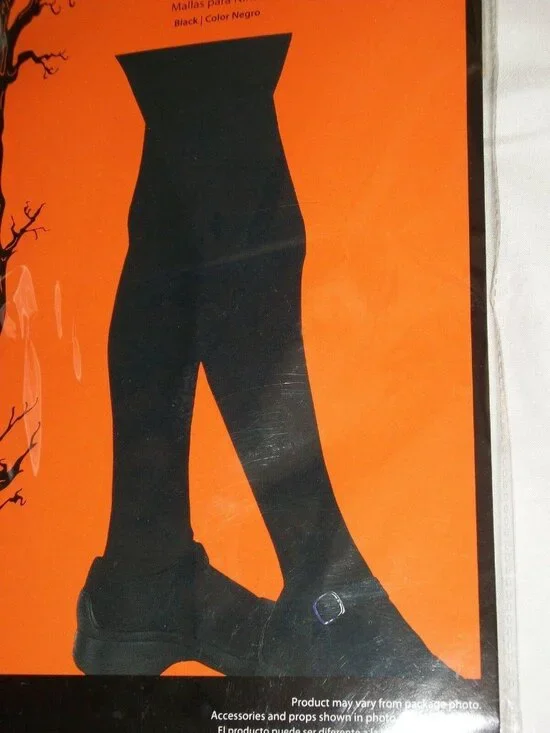 Halloween Costume Child's Black Tights Witch Pumpkin Girls Tall Waist 27