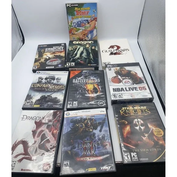 Lot Of 10 Various Vintage PC CD ROM Computer Video Games - Stars Wars Knights