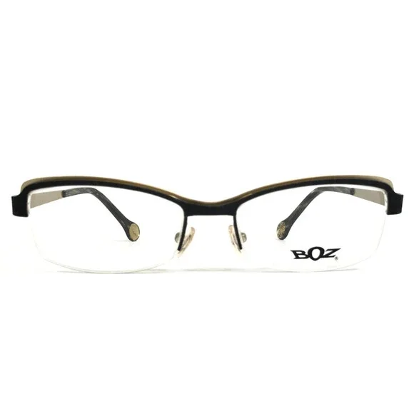 BOZ Eyeglasses Frames VIOLET 0050 Black Gilded Gold Cat Eye 53-17-140