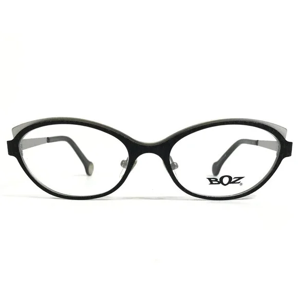 BOZ Eyeglasses Frames VISTA 0010 Black Silver Cat Eye Full Rim 52-17-140