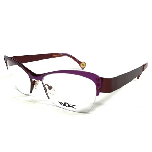 BOZ Eyeglasses Frames VENTURA 8335 Purple Burgundy Red Half Rim 53-17-135
