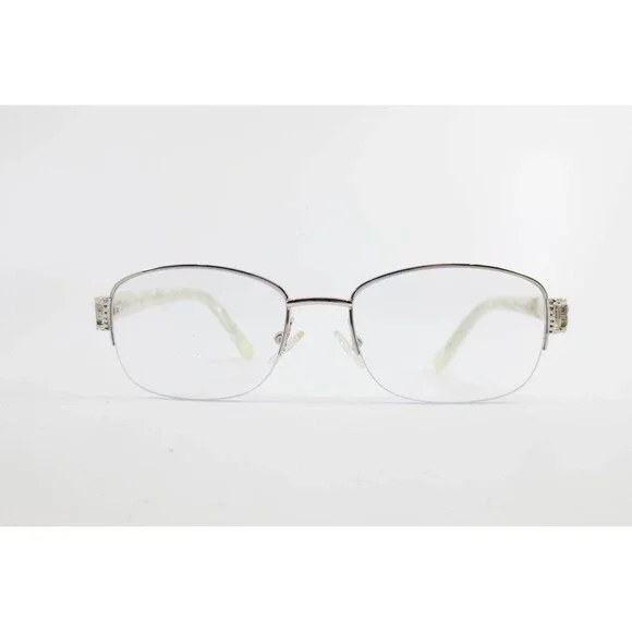 SP 4006 YG Silver White Marble Semi Rimless Eyeglass Frames 54-18-135