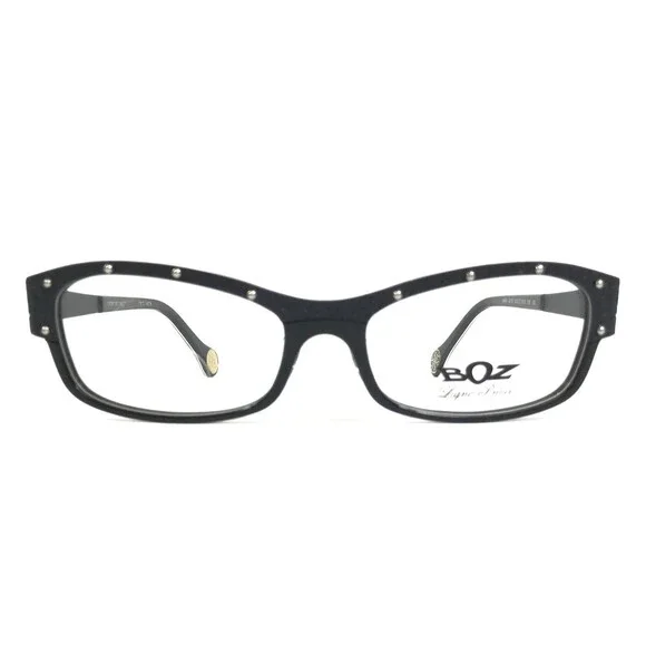 BOZ Eyeglasses Frames VARA 0010 Black White Silver Studded 53.5-16.5-135