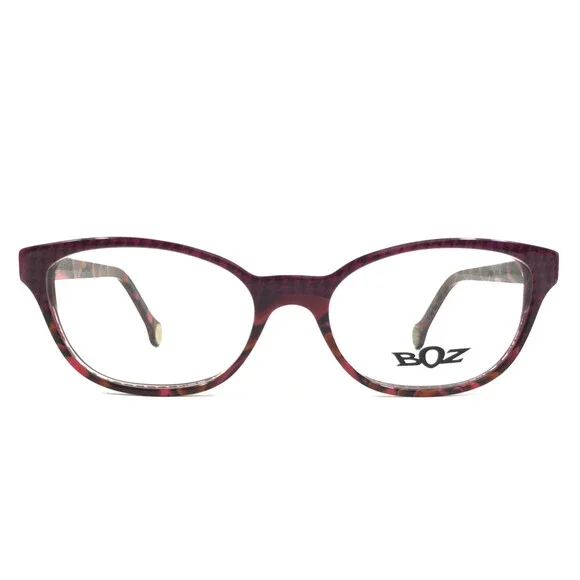 BOZ Eyeglasses Frames VANINA 8582 Pink Brown Purple Houndstooth 52-16-145