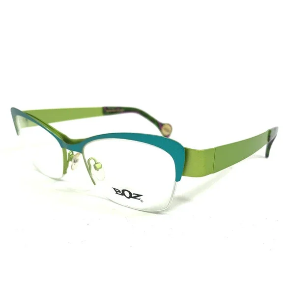 BOZ Eyeglasses Frames VENTURA 2545 Blue Green Cat Eye Half Rim 53-17-135