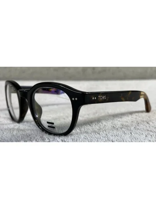 TOMS Eyewear BENFORD Dark Brown Tortoise Round Eyeglasses Frames 47-23-143