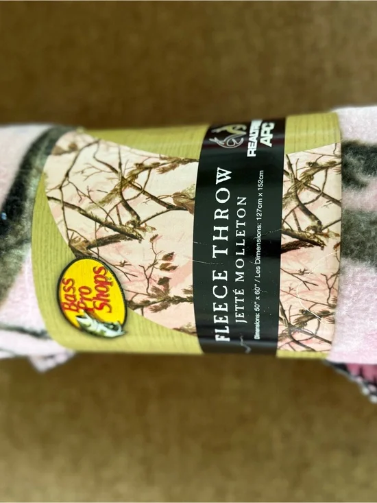 Bass Pro Shops Pink Fleece Throw Blanket