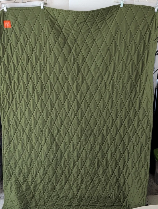 Mercedes Benz Diamond-Quilted Olive Green Throw 52x 75