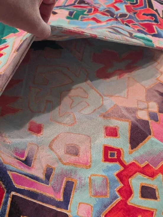Vintage 80s 90s Handmade Southwestern Slumber Bag Sleepover Mat W/ Pillow Pocket