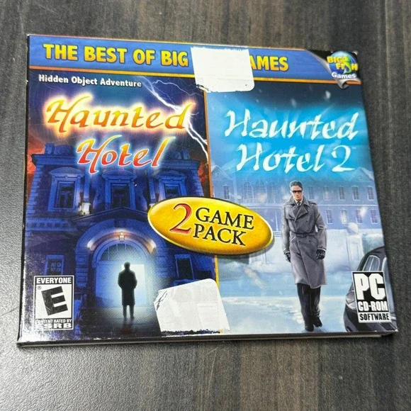 Big Fish Games Haunted Hotel 1 & 2 PC CD-ROM 2 Game Pack Activision Hidden Objec