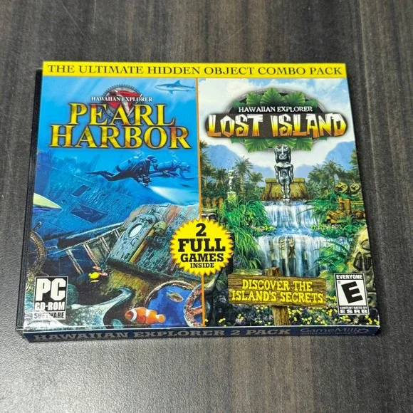 Hawaiian Explorer 2 Pack PC Game Pearl Harbor Lost Island Hidden Object Combo