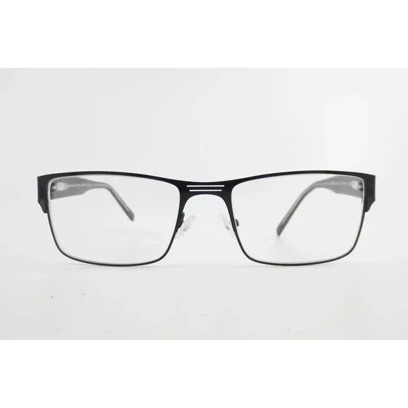 Black Rectangular Eyeglass Frames 57-18-150 Triple Bridge Modern Designer Style