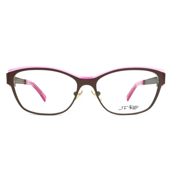 J.F. Rey Eyeglasses Frames JF2554 9085 Brown Pink Cat Eye Full Rim 54-15-136