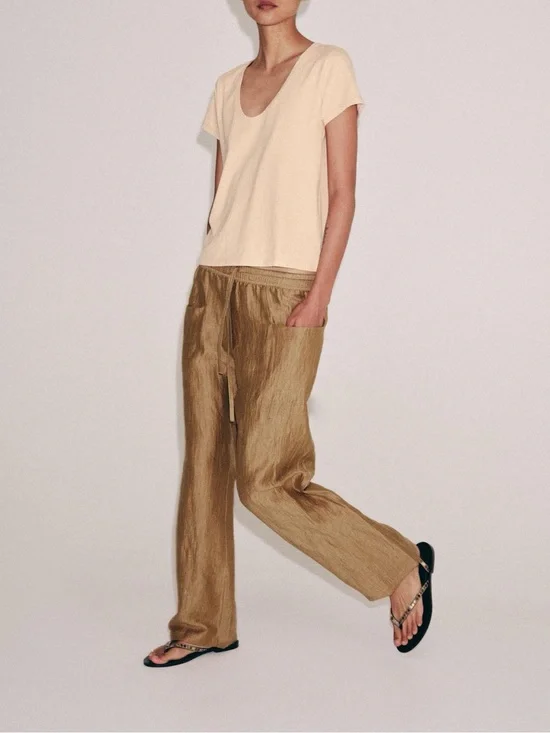 ZARA ZW COLLECTION LINEN BLEND PANTS