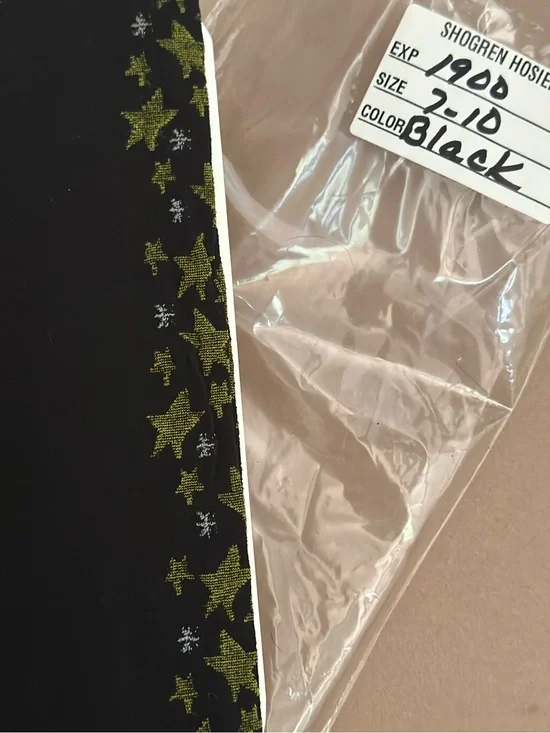NEW Vintage Kids Black Leggings with Star Trim READ DESCRIP