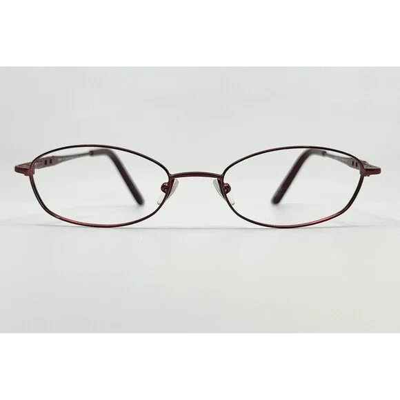 Alexander Collection Trista Eyeglasses Burgundy Oval Metal Frames 52-18-135