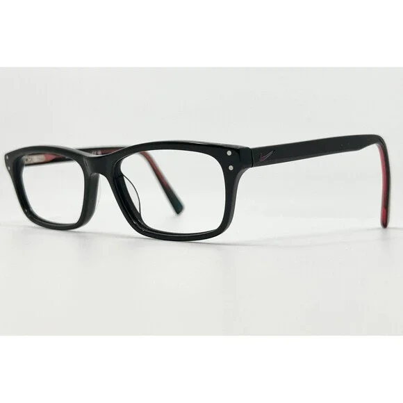 Nike Eyeglasses Frames Mens Black Red 7242 004 Rectangular 53-16-140