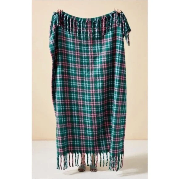 Anthropologie Tartan Plaid Throw Blanket NWT