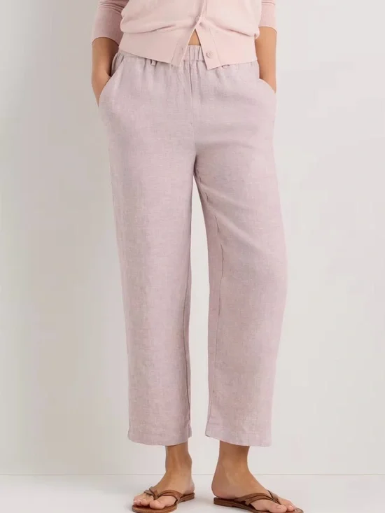 Quince European Linen Pants Vintage Pink Chambray
