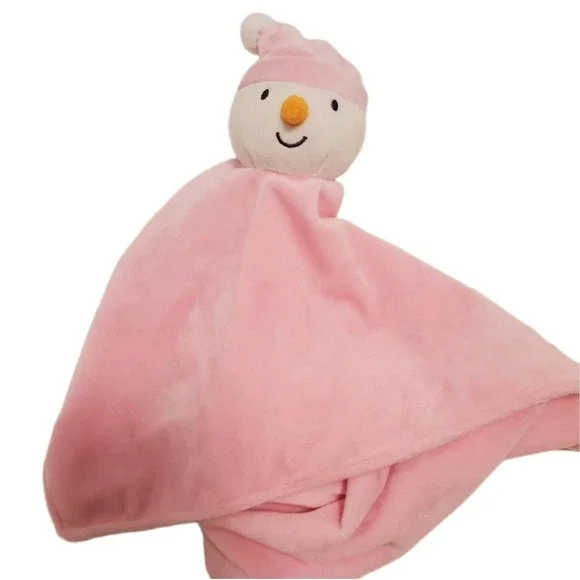 Koala Baby Girls Plush Snowman Security Blanket Pink and White Lovey Christmas