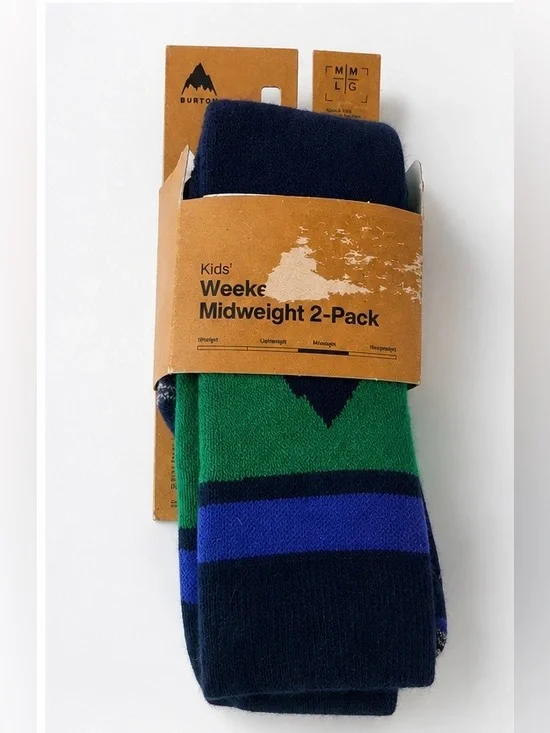 Burton Kids' Weekend Midweight 2-Pack Socks Size M/L (10-12)