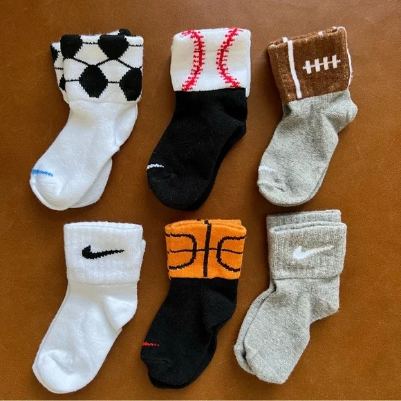 NIKE Swoosh Sport Balls Socks 6pk, 2T-4T