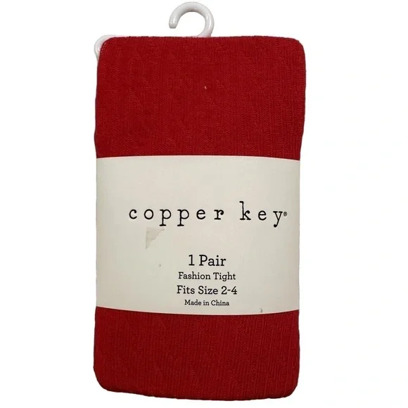 Copper Key Red Tights Size 2-4