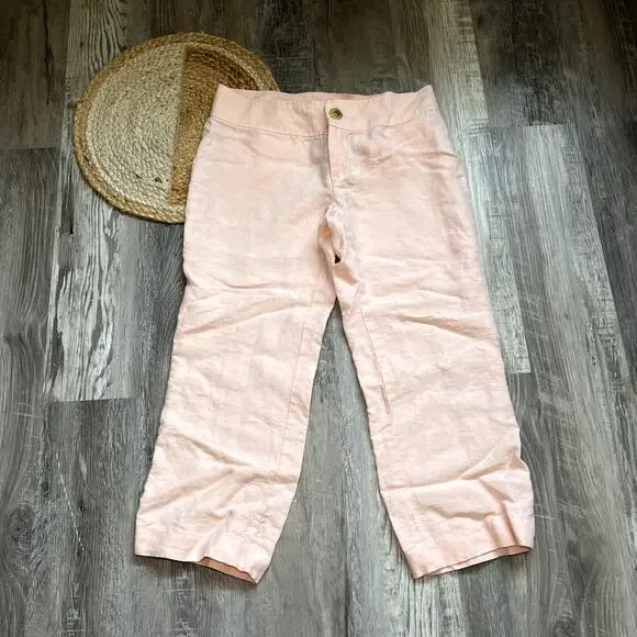 BANANA REPUBLIC Womens Linen Cropped Pants